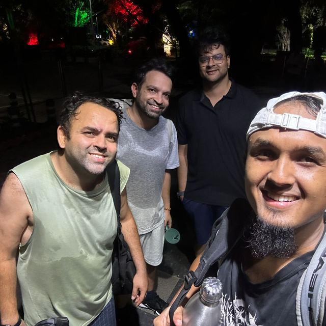Players together after an evening session